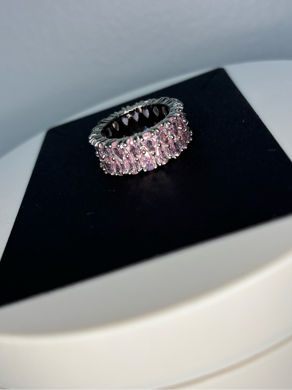 Pink Stone Eternity Band Ring - Picture 5 of 10
